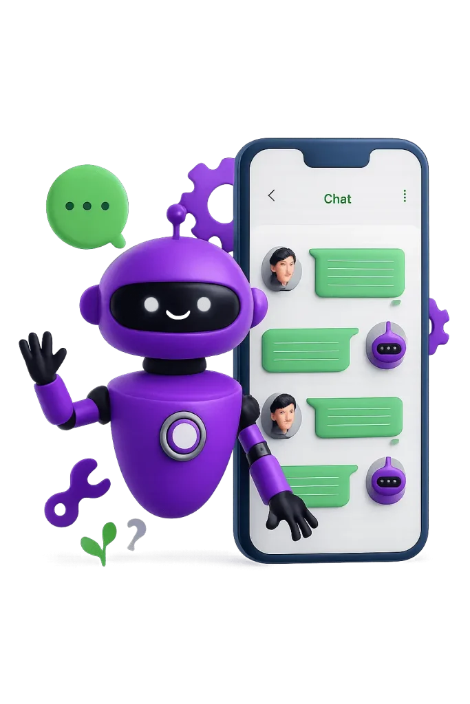 the image is a illustration depicting the AI bot