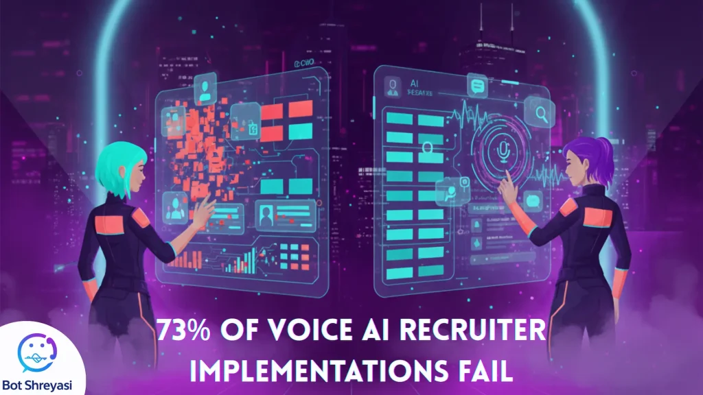 the image is a depiction and illustration of AI voice recruiters implementation